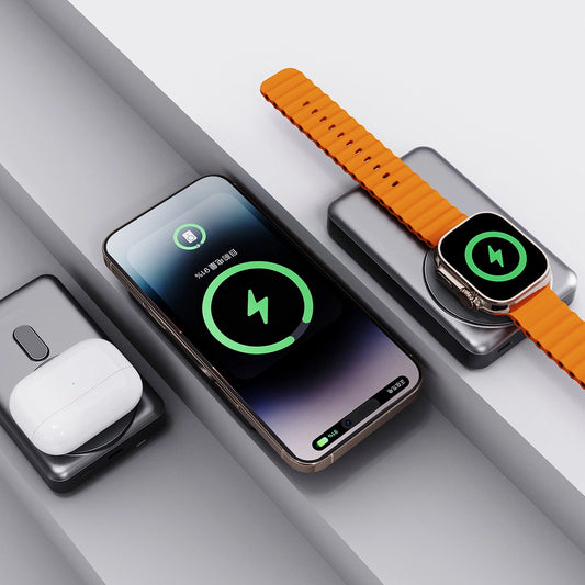 Baterie Externa Wireless Dudao K29, 10000mAh, 20W, PD + FQI, 1 x Lightning - 1 x QI - 1 x USB-C, Gri