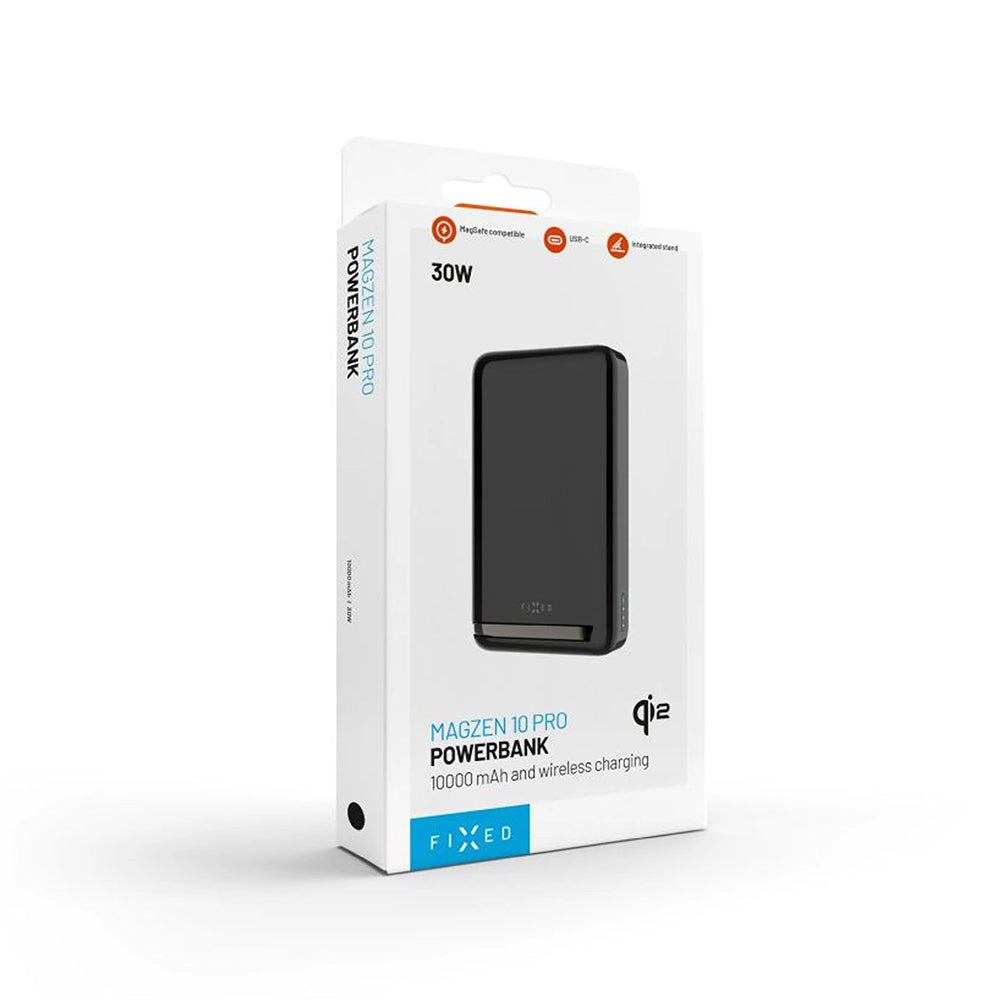 Baterie Externa Wireless Fixed MagZen 10 Pro, 10000mAh, 30W, PD + FQI, 1 x QI - 1 x USB-C, Neagra