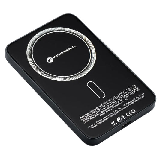 Baterie Externa Wireless Forcell F5K8, 5000mAh, 15W, PD + FQI, 1 x QI - 1 x USB-C, Neagra
