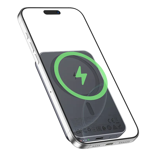Baterie Externa Wireless HOCO J160, 5000mAh, 10W, 1 x QI - 1 x USB-C, Gri