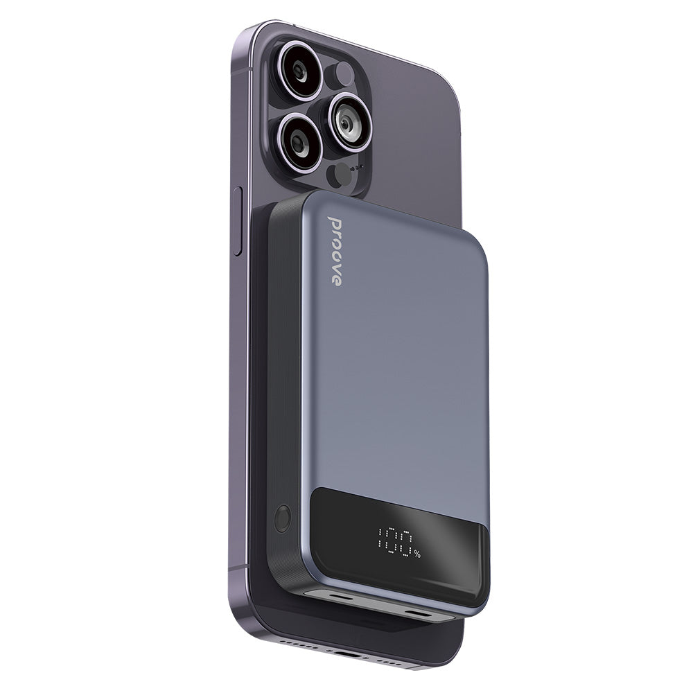 Baterie Externa Wireless Proove Hoodman, 10000mAh, 20W, PD + FQI, 1 x QI - 1 x USB-C, Gri PBH120010003