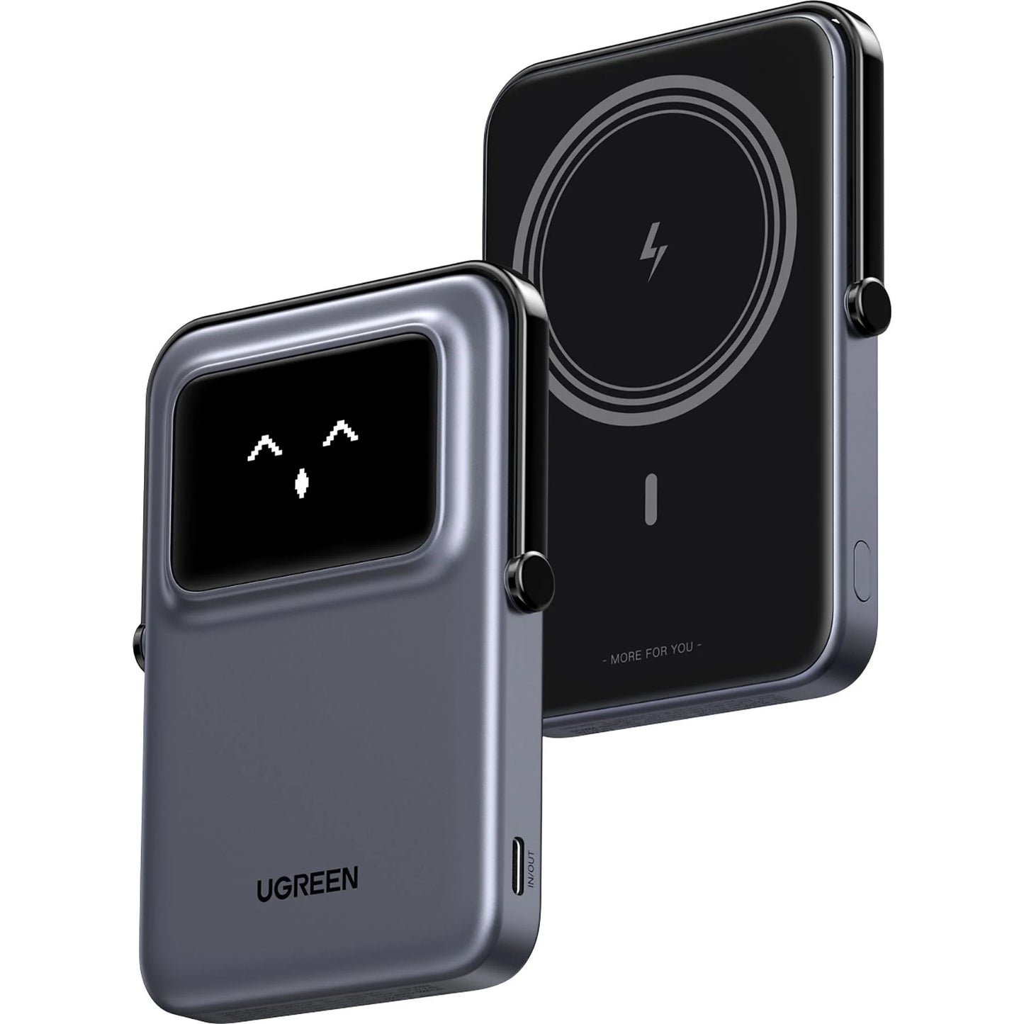 Baterie Externa Wireless UGREEN PB571 Uno, 5000mAh, 20W, PD + FQI, 1 x QI - 1 x USB-C, Gri