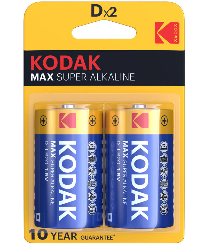 Baterie Kodak Max Super Alkaline, LR20, Set 2 bucati