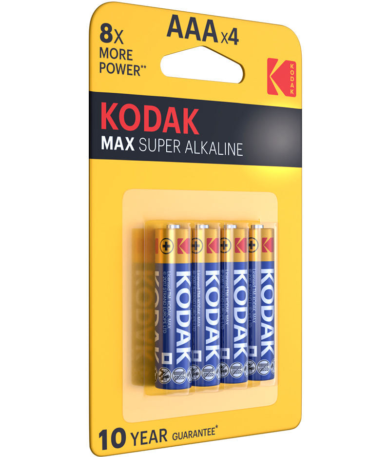 Baterie Kodak Max Super Alkaline, AAA / LR3, Set 4 bucati
