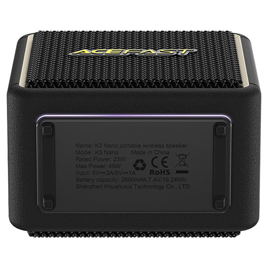 Boxa Portabila Bluetooth Acefast K3 Nano, 1 x 30W - 1 x 16W, RGB, Waterproof, Neagra