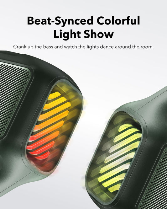 Boxa Portabila Bluetooth Anker SoundCore Boom 2, 80W, RGB, Waterproof, Verde A3138061