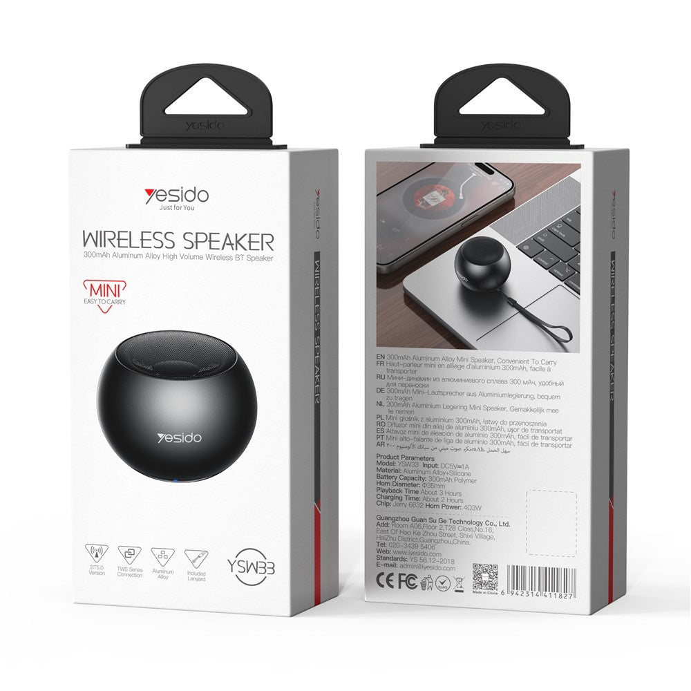 Boxa Bluetooth Yesido YSW33, 3W, Neagra
