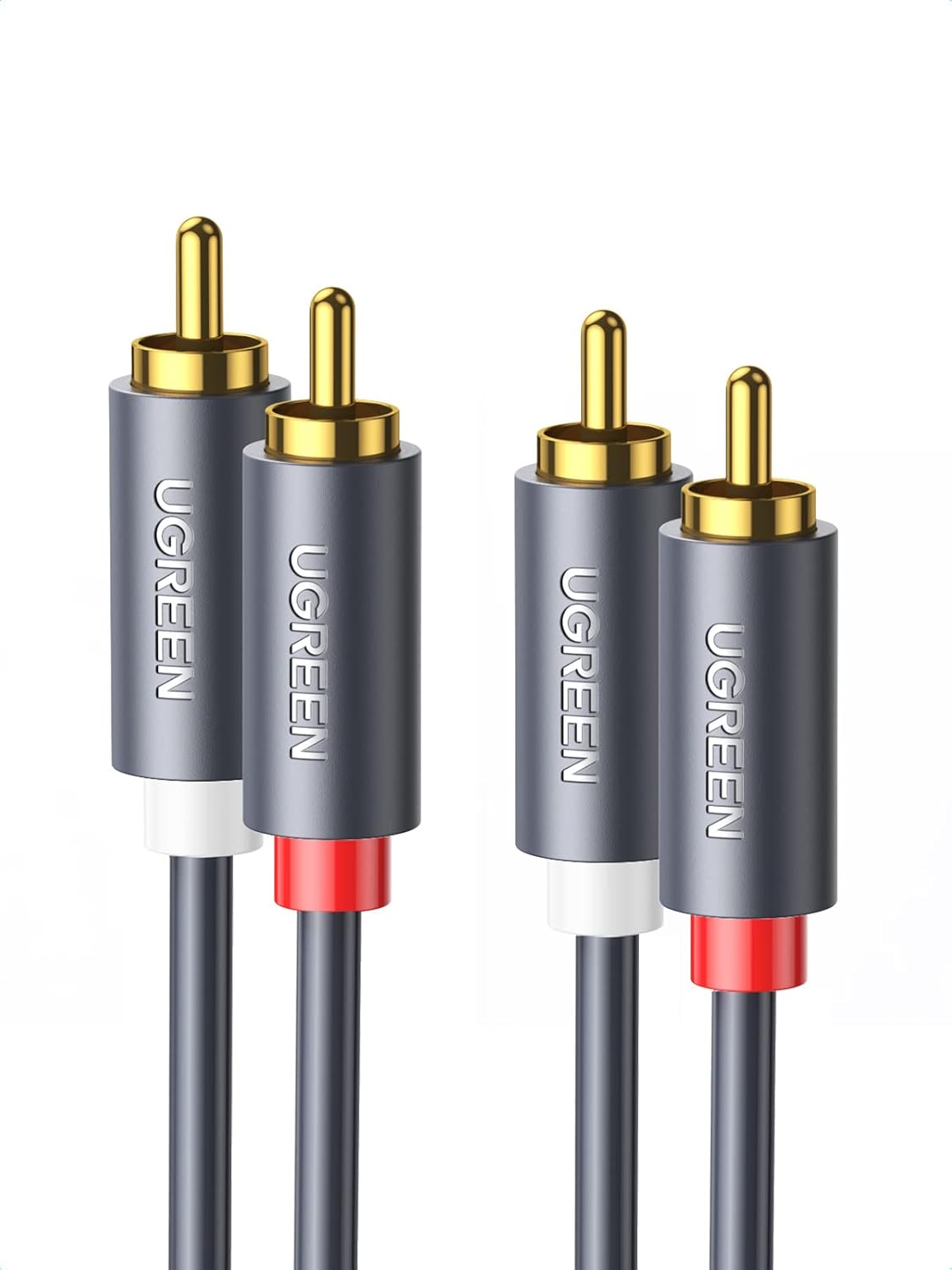 Cablu Audio UGREEN AV104, 2 x RCA - 2 x RCA, 1.5m, Negru