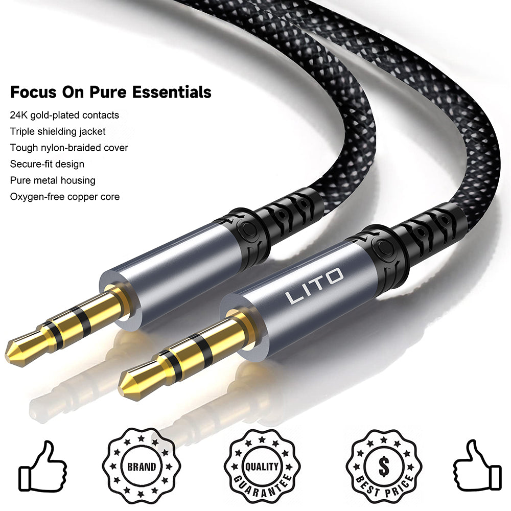 Cablu Audio 3.5mm - 3.5mm Lito LA01D, 1m, Negru