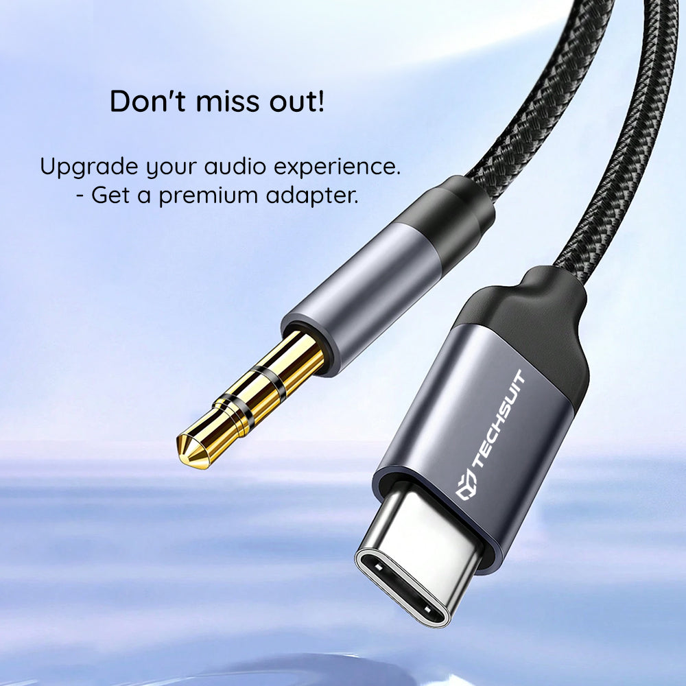 Cablu Audio USB-C - 3.5mm Techsuit AC11 FuseXound, 0.5m, Gri