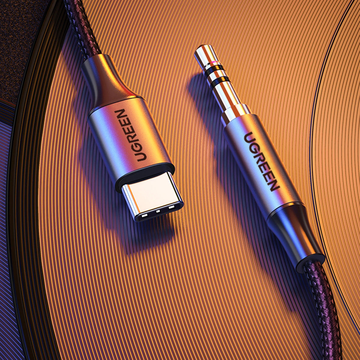 Cablu Audio USB-C - 3.5mm UGREEN AV143, 1m, Gri