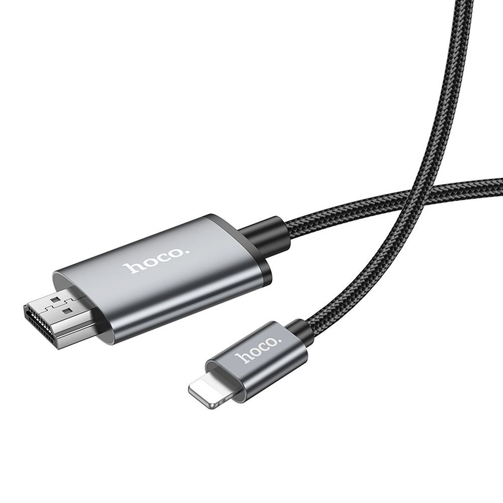 Cablu Audio si Video Lightning - HDMI HOCO UA27, 2m, Gri