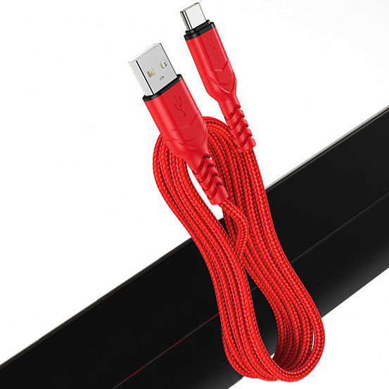 Cablu Date si Incarcare USB-A - USB-C HOCO X59 Victory, 18W, 1m, Rosu