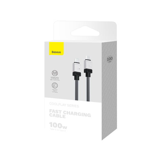 Cablu Date si Incarcare USB-C - USB-C Baseus CoolPlay, 100W, 1m, Negru CAKW000201