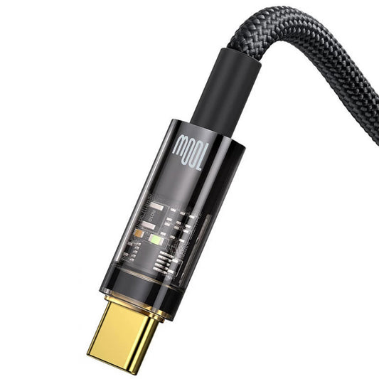 Cablu Date si Incarcare USB-A - USB-C Baseus Explorer, 100W, 1m, Negru CATS000201