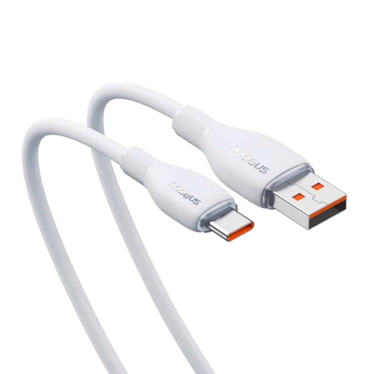 Cablu Date si Incarcare USB-A - USB-C Baseus Pudding, 100W, 1.2m, Alb