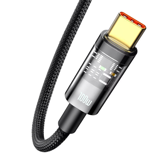 Cablu Date si Incarcare USB-A - USB-C Baseus Explorer, 100W, 2m, Negru CATS000301