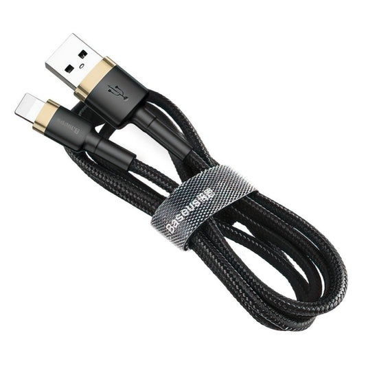 Cablu Date si Incarcare USB-A - Lightning Baseus Cafule, 18W, 3m, Auriu CALKLF-RV1