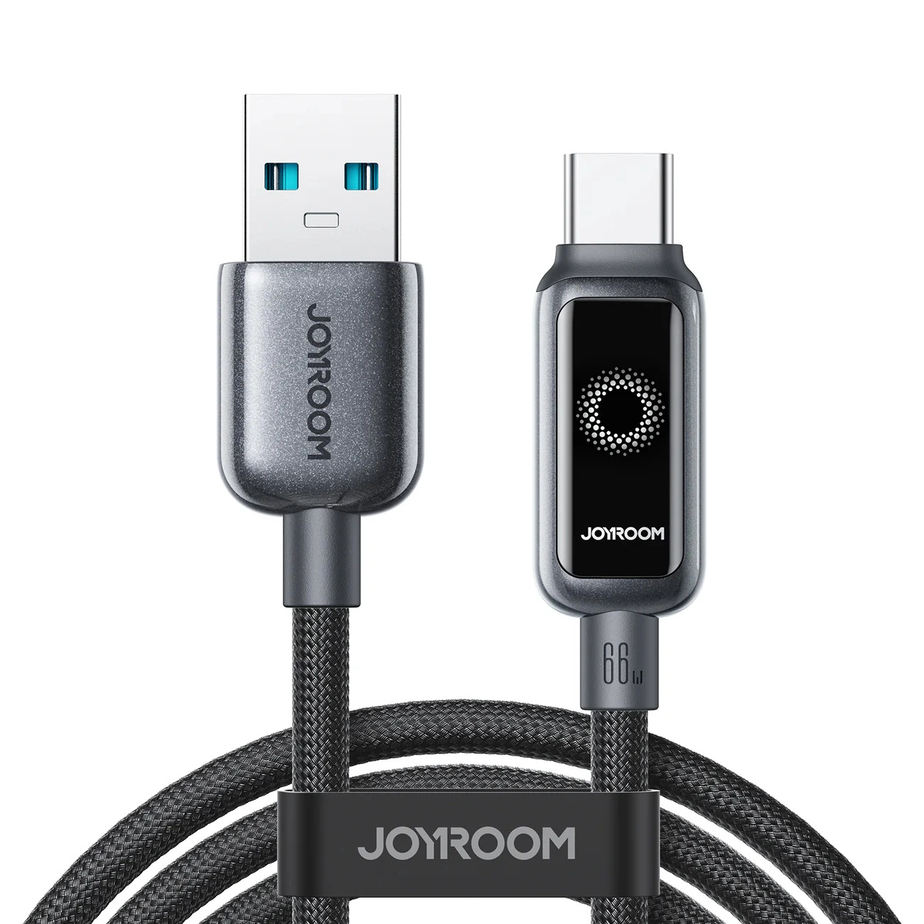 Cablu Date si Incarcare USB-A - USB-C Joyroom S-A55 StarFlight Display, 66W, 1.2m, Negru