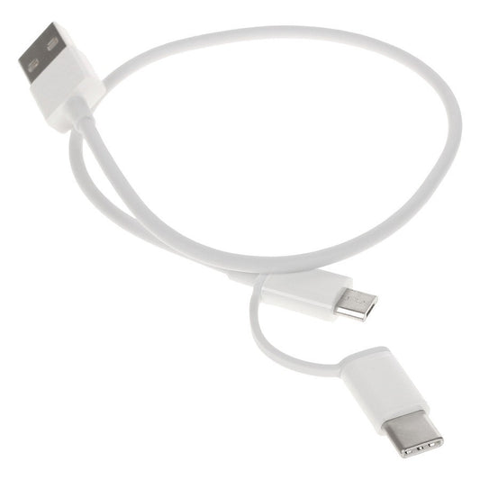 Cablu Date si Incarcare USB-A - microUSB / USB-C Xiaomi, 18W, 0.3m, Alb SJV4083TY