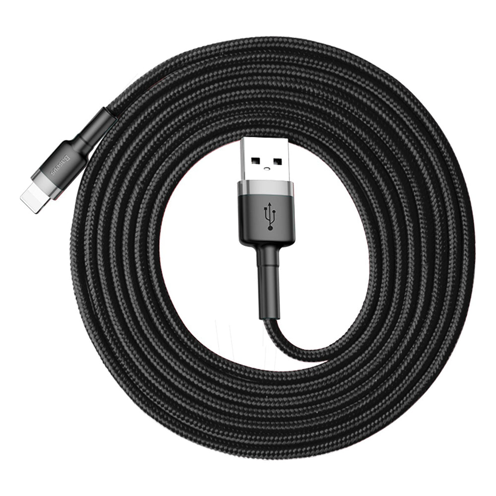 Cablu Date si Incarcare USB-A - Lightning Baseus Cafule, 18W, 2m, Gri CALKLF-CG1
