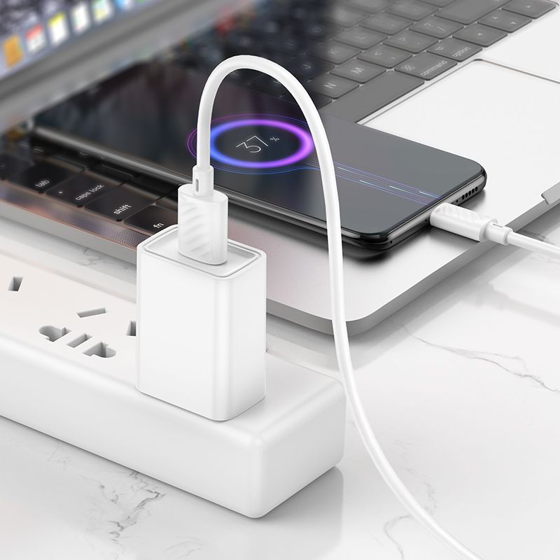 Cablu Date si Incarcare USB-A - microUSB HOCO X88, 18W, 1m, Alb