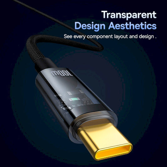 Cablu Date si Incarcare USB-C - USB-C Baseus Explorer, 100W, 2m, Negru P10319704111-00