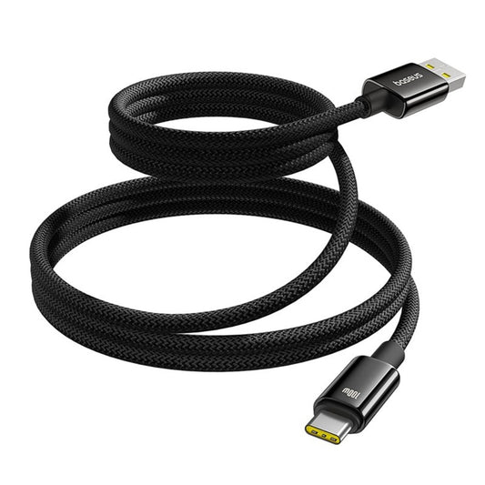 Cablu Date si Incarcare USB-A - USB-C Baseus Tungsten Gold, 100W, 1m, Negru P10319805111-02