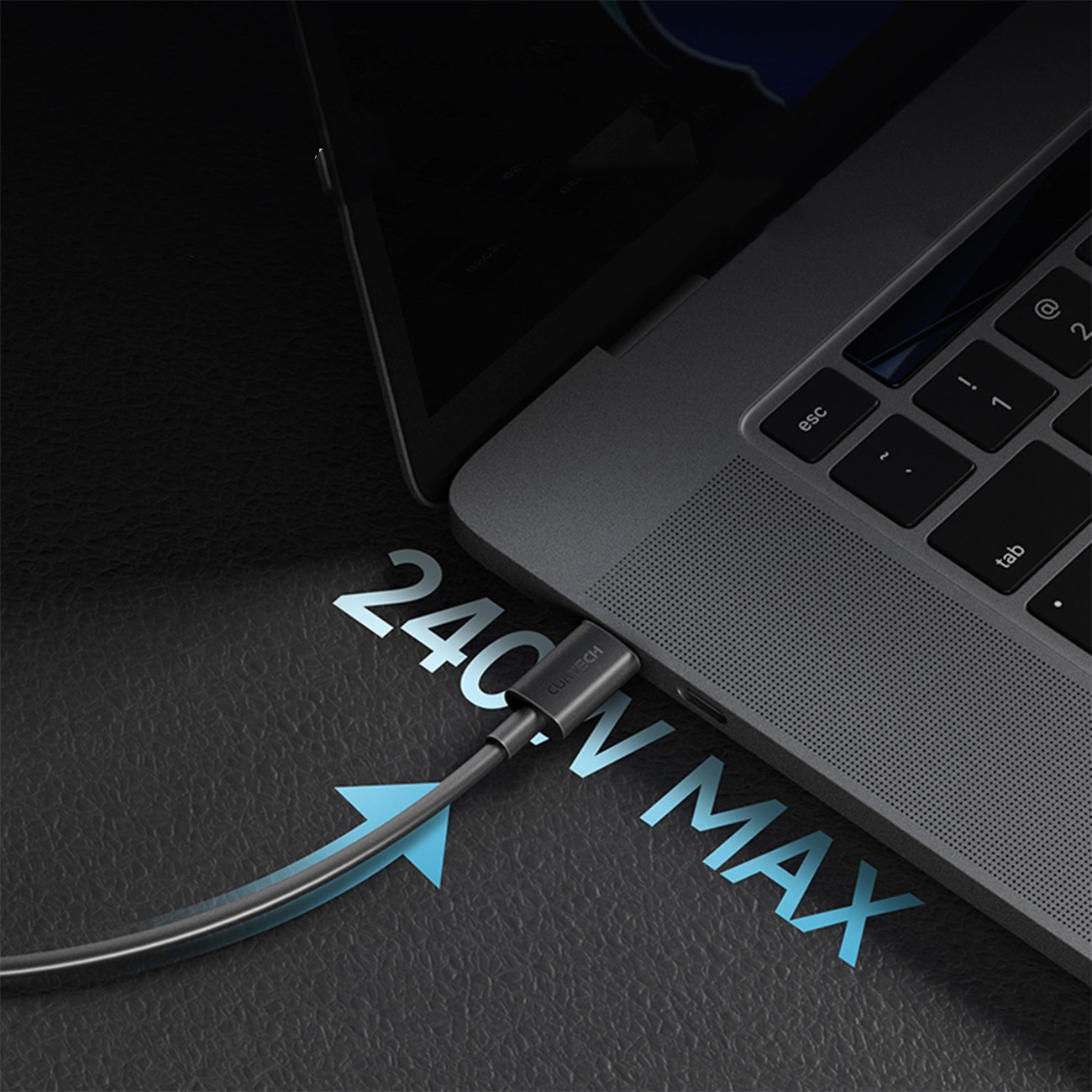 Cablu Date si Incarcare USB-C - USB-C Cuktech, 240W, 1.5m, Negru CKCTC615NCBK