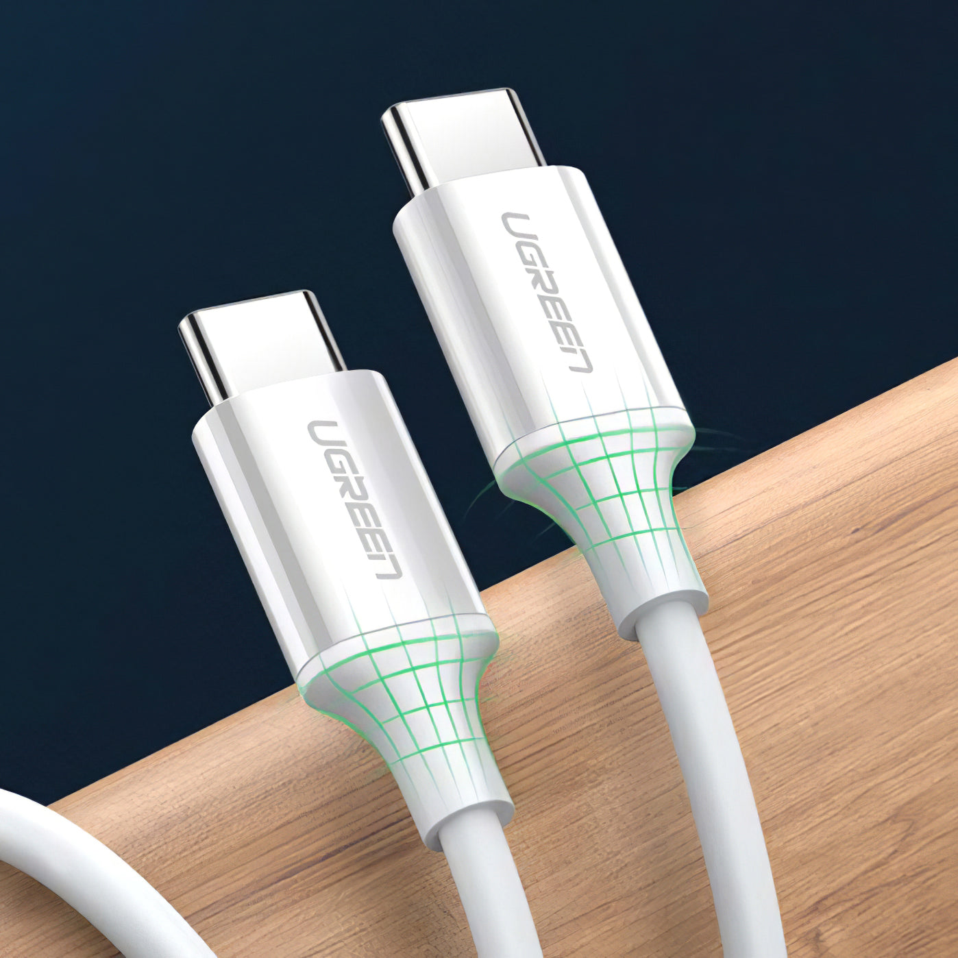 Cablu Date si Incarcare USB-C - USB-C UGREEN US264, 60W, 1.5m, Alb