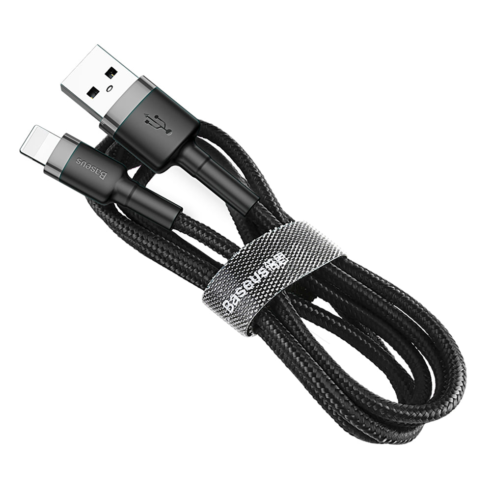 Cablu Date si Incarcare USB-A - Lightning Baseus Cafule, 18W, 2m, Gri CALKLF-CG1