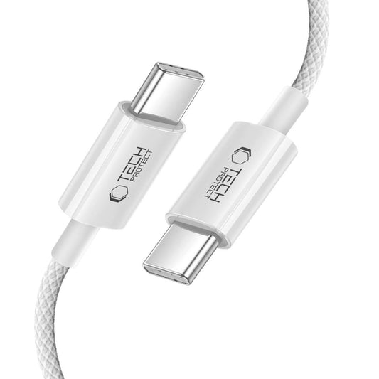 Cablu Date si Incarcare USB-C - USB-C Tech-Protect Ultraboost Lite, 60W, 1m, Argintiu