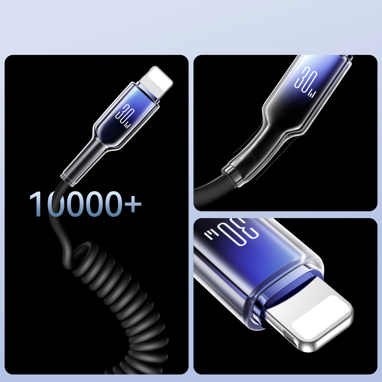 Cablu Date si Incarcare USB-C - Lightning Joyroom S-A43 Crystal, 30W, 1.5m, Negru