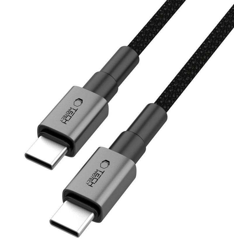 Cablu Date si Incarcare USB-C - USB-C Tech-Protect Ultraboost DNA MagTwist, 100W, 1m, Gri