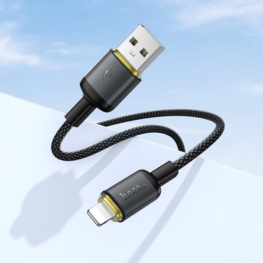 Cablu Date si Incarcare USB-A - Lightning HOCO X128 Benefit, 12W, 1m, Negru