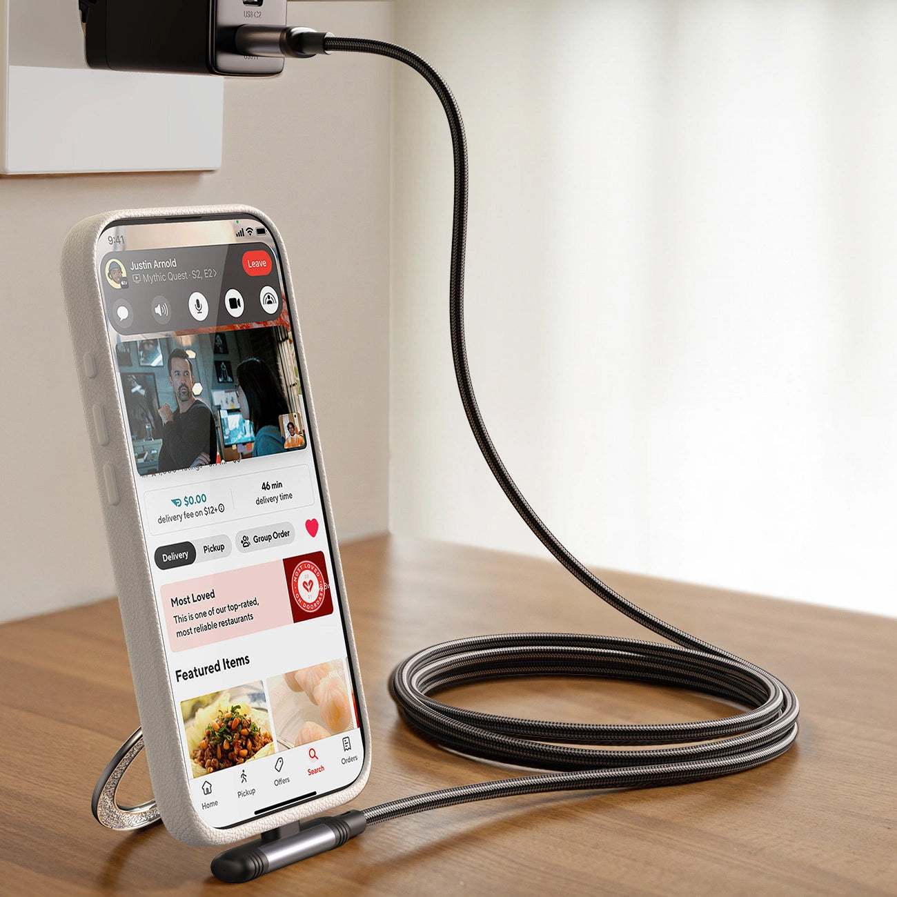 Cablu Date si Incarcare USB-A - USB-C Joyroom S-A56 EnjoyX Angled, 20W, 1.2m, Negru