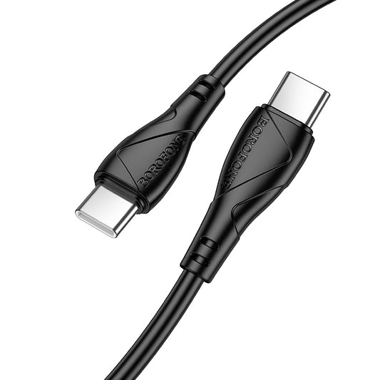 Cablu Date si Incarcare USB-C - USB-C Borofone BX121 Energy, 60W, 1m, Negru
