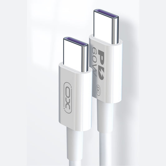 Cablu Date si Incarcare USB-C - USB-C XO Design NB-Q190B, 60W, 2m, Alb
