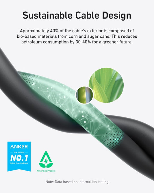 Cablu Date si Incarcare USB-C - USB-C Anker, 240W, 0.9m, Negru A80N1H11