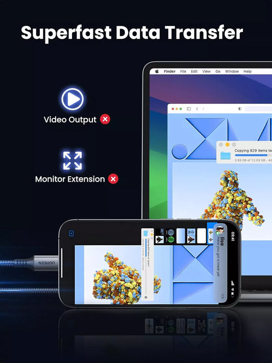 Cablu Date si Incarcare USB-C - USB-C UGREEN US567, 60W, 2m, Gri