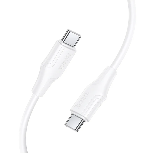 Cablu Date si Incarcare USB-C - USB-C HOCO X124, 60W, 1m, Alb