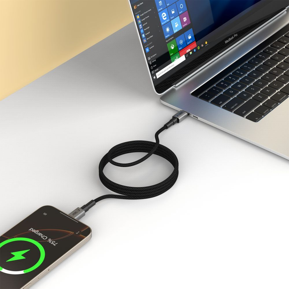 Cablu Date si Incarcare USB-C - USB-C Tech-Protect Ultraboost DNA MagTwist, 100W, 1m, Gri
