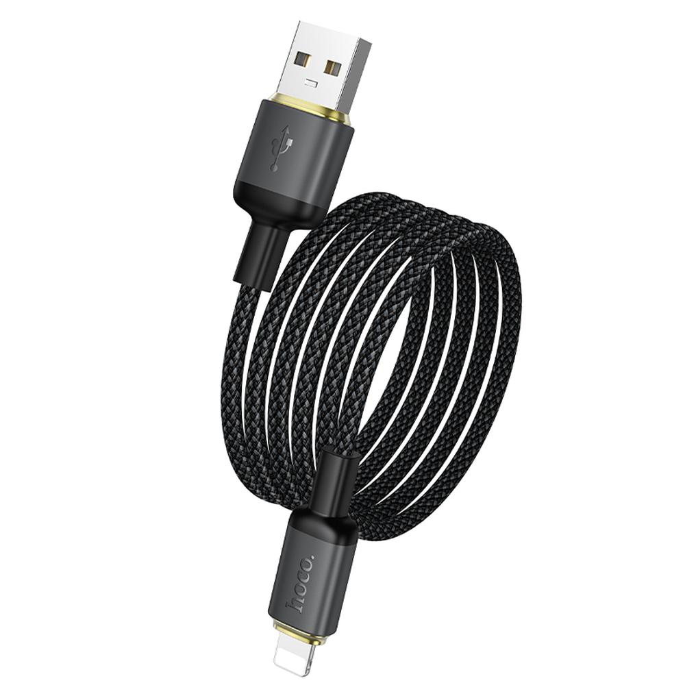 Cablu Date si Incarcare USB-A - Lightning HOCO X128 Benefit, 12W, 1m, Negru