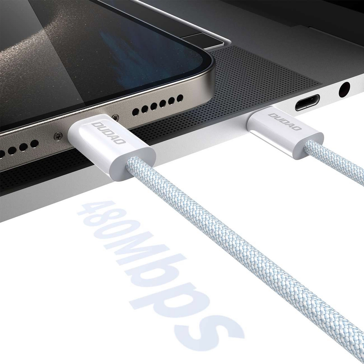 Cablu Date si Incarcare USB-C - USB-C Dudao L6C, 30W, 1m, Bleu