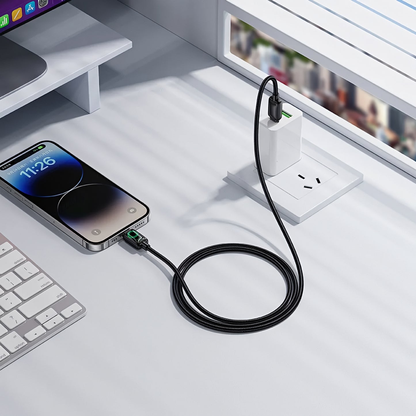 Cablu Date si Incarcare USB-C - Lightning HOCO U146, 30W, 1.2m, Negru