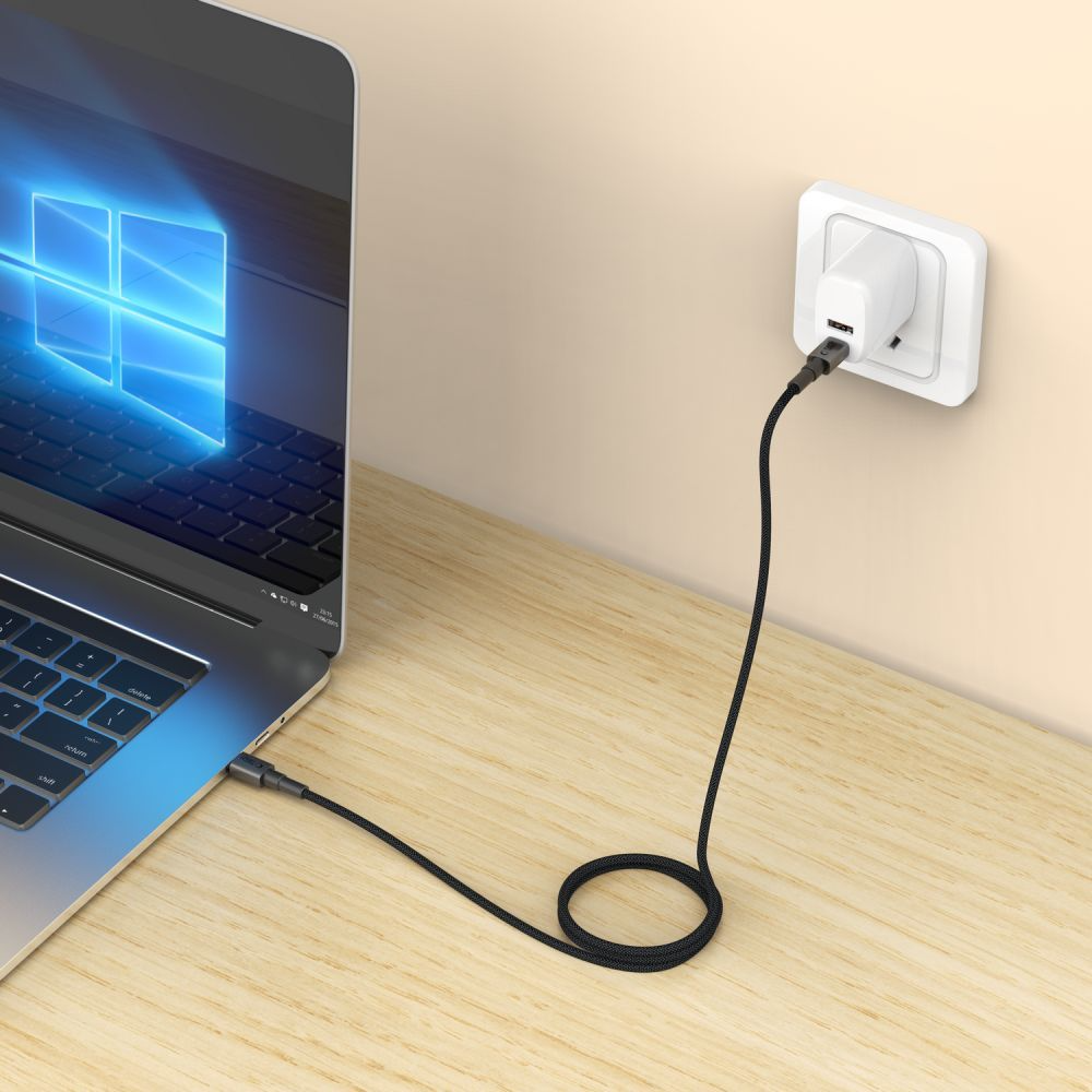 Cablu Date si Incarcare USB-C - USB-C Tech-Protect Ultraboost DNA MagTwist, 100W, 1m, Gri