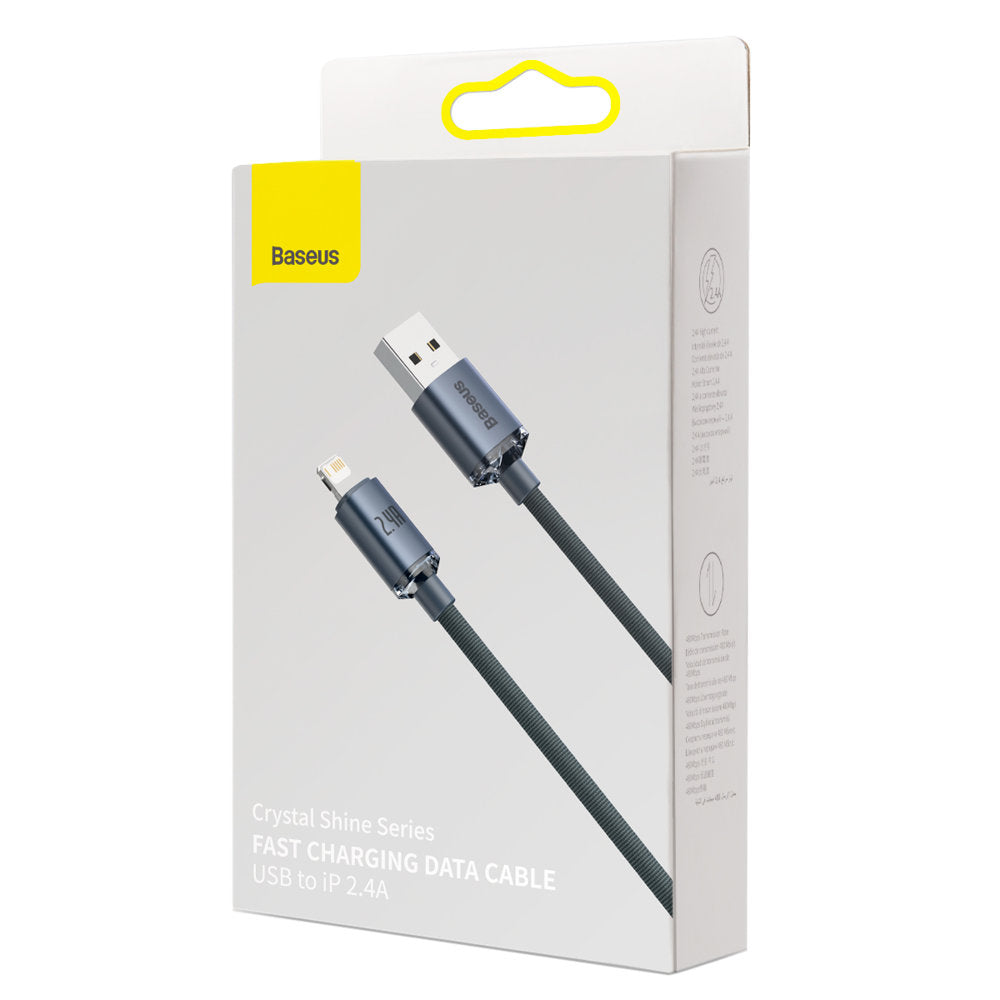 Cablu Date si Incarcare USB-A - Lightning Baseus Crystal Shine Series, 20W, 1.2m, Negru CAJY000001
