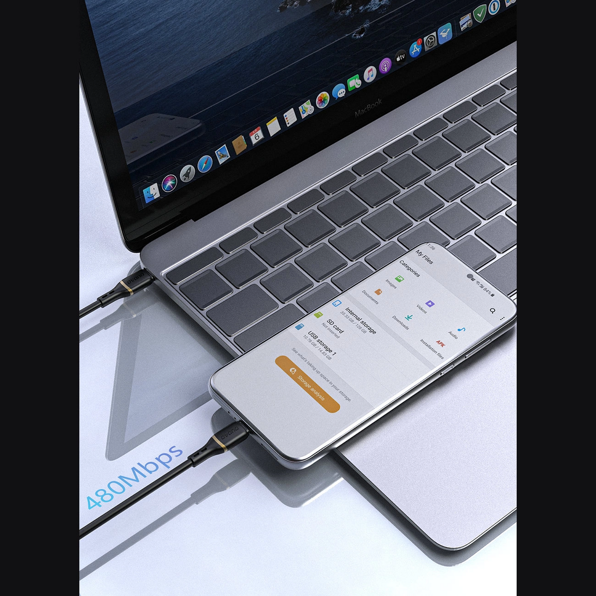 Cablu Date si Incarcare USB-C - USB-C Dudao L25C, 30W, 1m, Alb