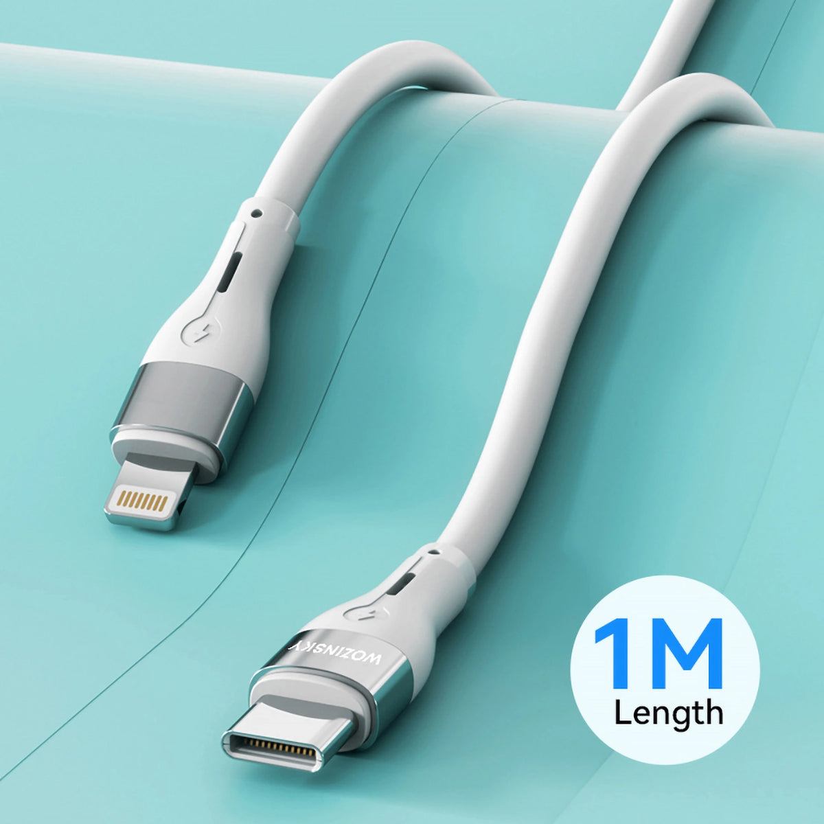 Cablu Date si Incarcare USB-C - Lightning WZK WSTCL1, 27W, 1m, Alb