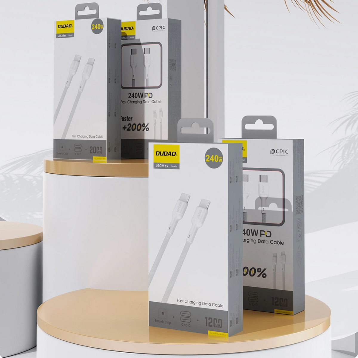 Cablu Date si Incarcare USB-C - USB-C Dudao L9C Max, 240W, 1.2m, Alb